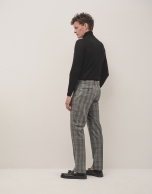 Grey checked wool trousers