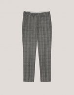 Grey checked wool trousers