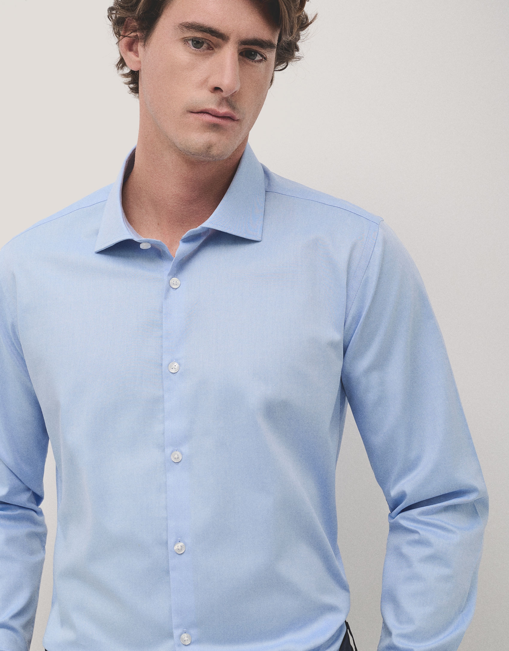 Light blue twill dress shirt