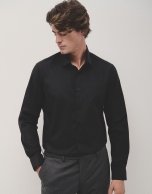 Black slim fit dress shirt