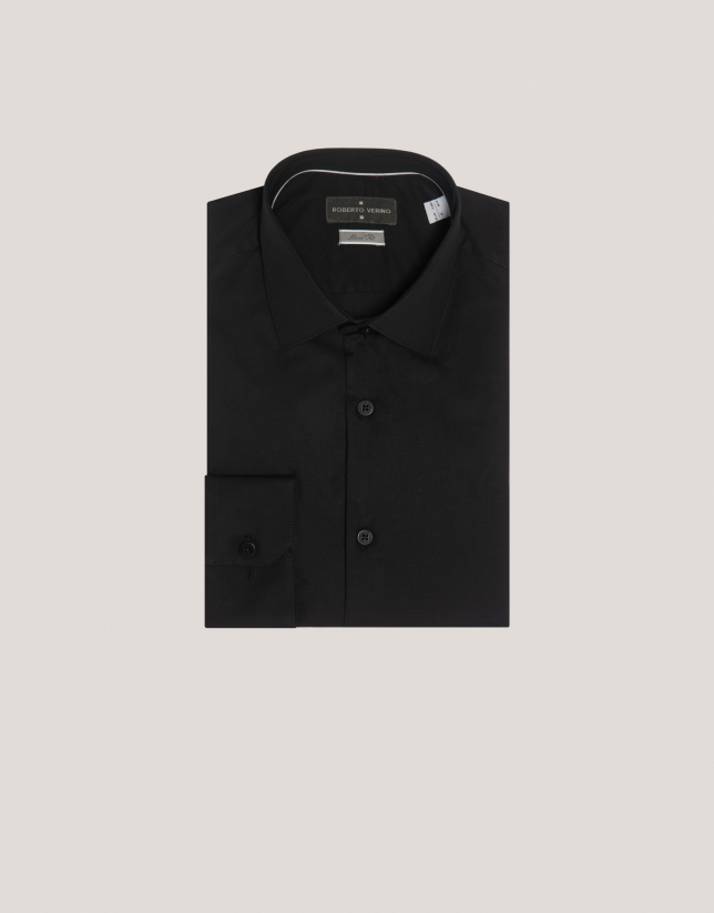 Black slim fit dress shirt