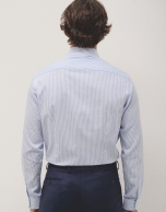 Light blue and white striped dress shirt