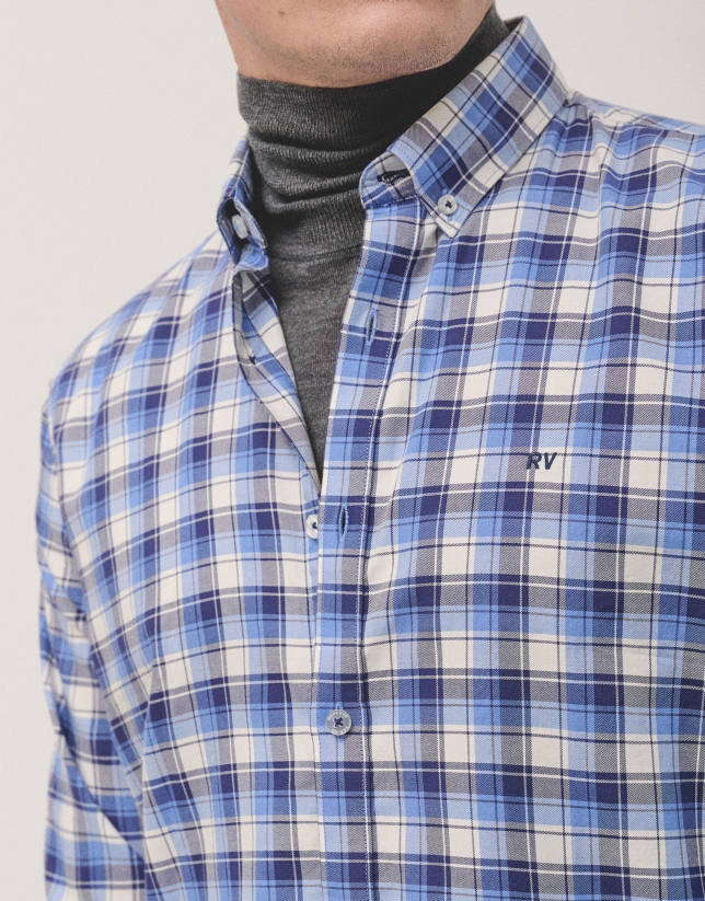 Blue checked sport shirt