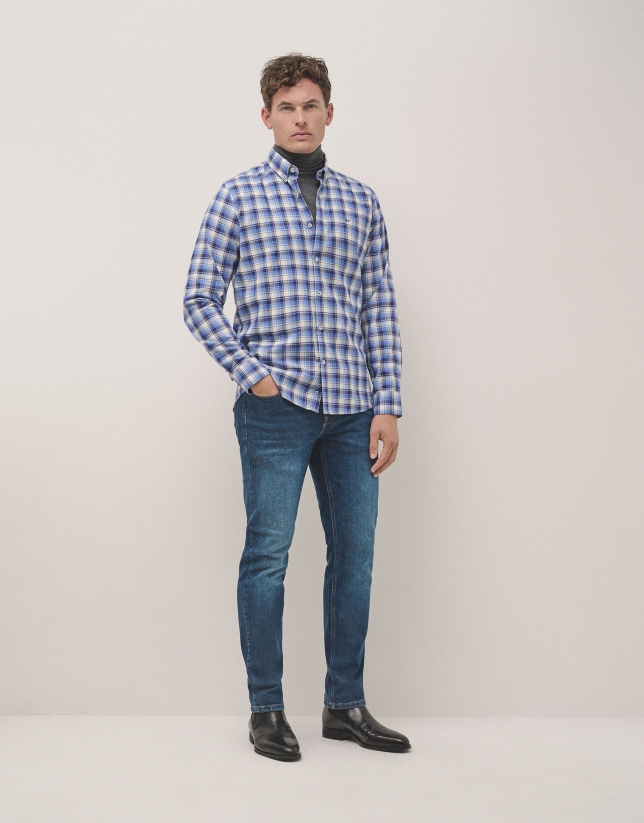 Blue checked sport shirt