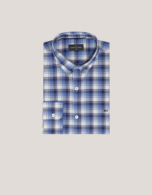 Blue checked sport shirt