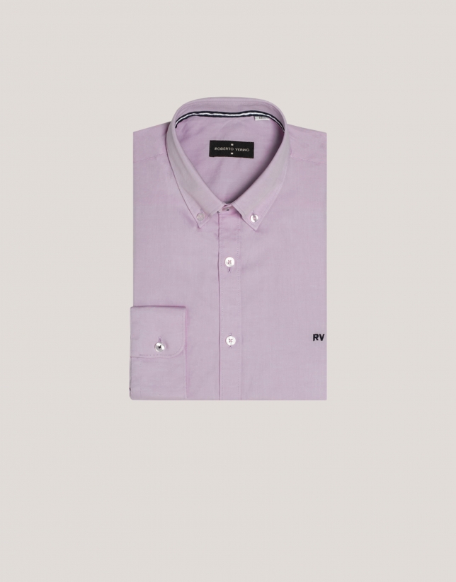 Camisa sport regular oxford malva