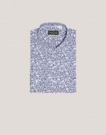 Sport slim fit shirt blue/white flower print