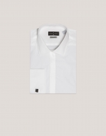 White slim fit dress shirt with twin cuffs