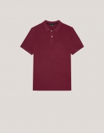 Dyed plum short sleeved polo shirt