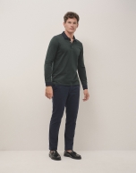 Jacquard polo shirt green/navy