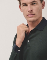 Jacquard polo shirt green/navy