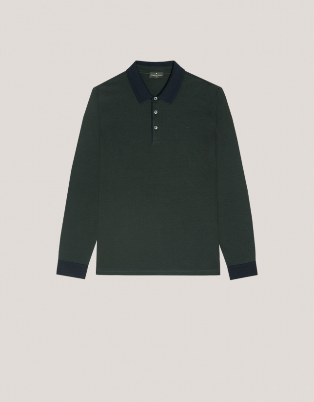 Jacquard polo shirt green/navy