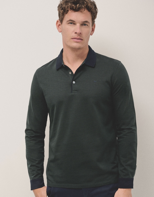 Jacquard polo shirt green/navy