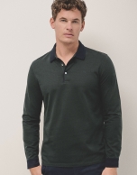 Polo jacquard en verde/marino