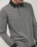 Jacquard polo shirt black/white