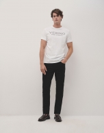 White T-shirt with grey logo