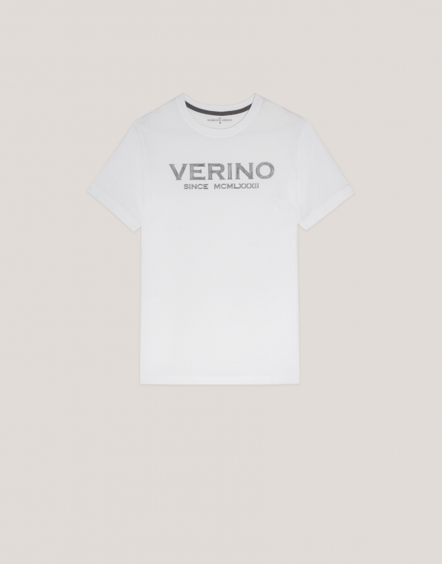 White T-shirt with grey logo