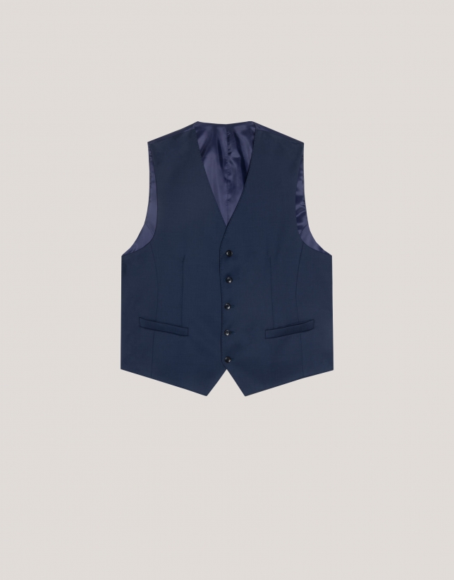 Faux dress waistcoat plain blue