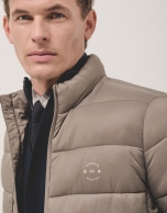 Dark mink quilted technical jacket