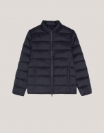 Navy blue quilted technical jacket