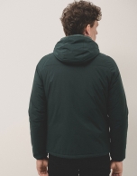 Green technical jacket with quilting