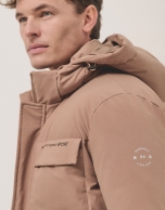 Camel quilted hooded sportswear