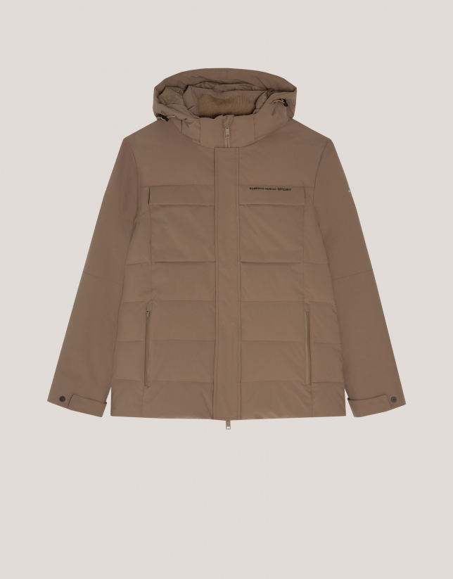 Camel quilted hooded sportswear