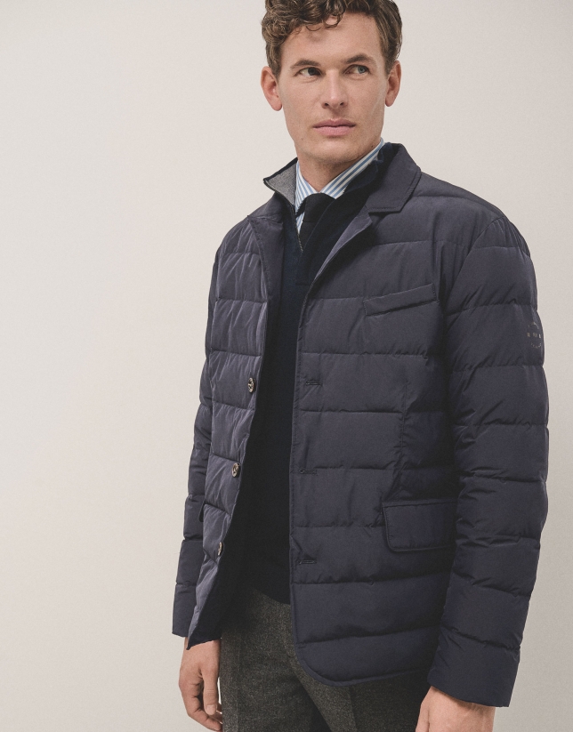 Navy blue quilted jacket