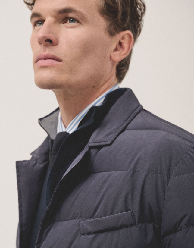 Navy blue quilted jacket