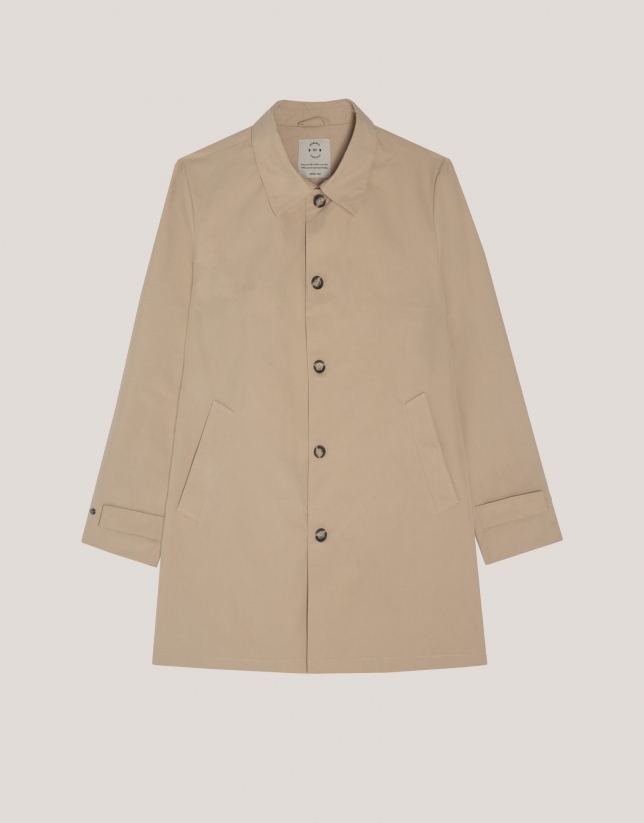 Gabardina algodón técnico beige