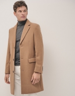 Camel wool cloth coat