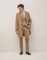 Camel wool cloth coat