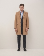 Camel wool cloth coat