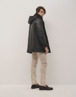 Dark brown double-faced sheepskin coat