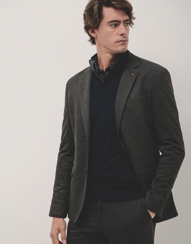 Dark grey roma knitted blazer