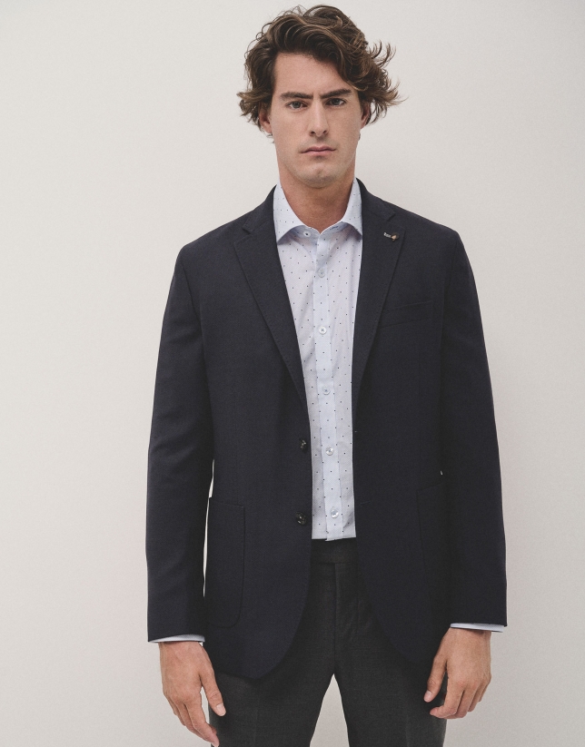 Navy blue structured blazer