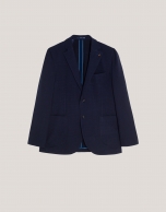 Fancy knitted blazer navy melange tone