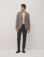 Taupe checked blazer