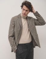 Taupe checked blazer