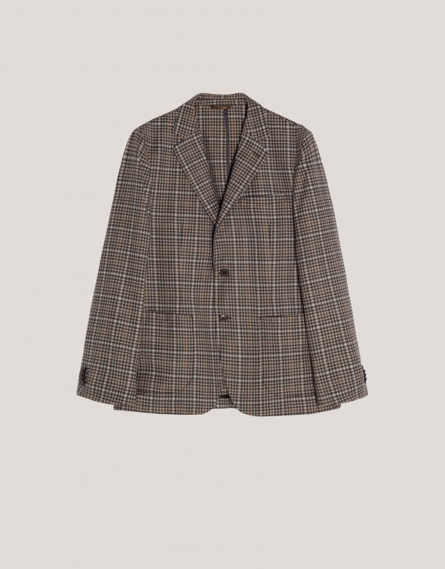 Taupe checked blazer