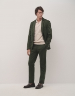 Khaki dyed cotton blazer