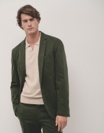 Khaki dyed cotton blazer