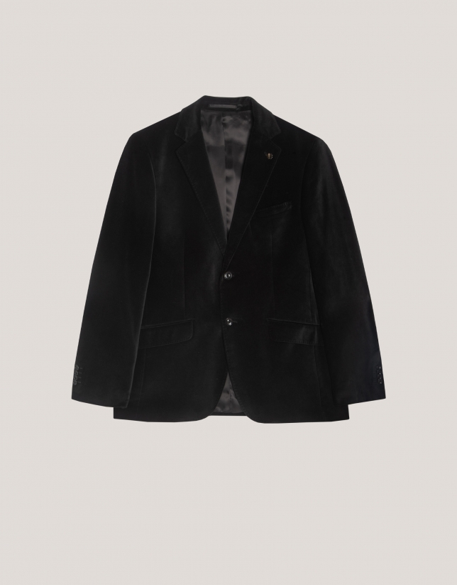 Black velvet blazer