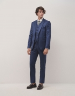 Traje half canvas slim fit falso liso azul