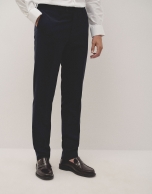 Dark blue regular fit half canvas suit