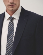 Dark blue regular fit half canvas suit