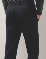 Half canvas pinstripe suit navy