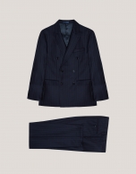 Half canvas pinstripe suit navy