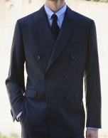 Half canvas pinstripe suit navy