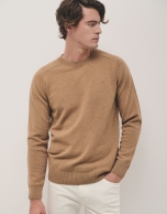 Camel wool and cashmere sweater